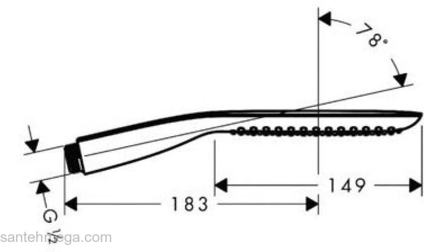 Ручной душ Hansgrohe PuraVida 120 baton 1jet белый/хром 28558400. Фото