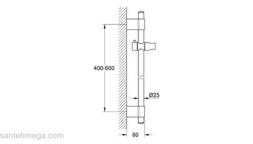 Душевая штанга GROHE Power&Soul 27784000 600 мм. Фото