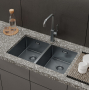 Мойка нерж.сталь универсального монтажа графит 745*440  Edifice IDDIS EDI75G2i77. Фото