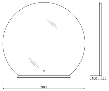 Зеркало с полкой BELBAGNO SPC-RNG-900-LED-TCH-MENS. Фото
