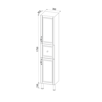 Пенал напольный 36 см белый Oxford IDDIS OXF36W0i97. Фото