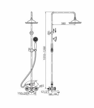 Душевая система BELBAGNO Slip SLI-VSC-CRM. Фото