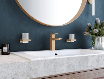 Стакан Hansgrohe AddStoris 41749140 шлифованная бронза для ванной комнаты. Фото