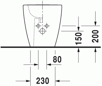 Биде напольное DURAVIT ME by Starck 2289100000. Фото