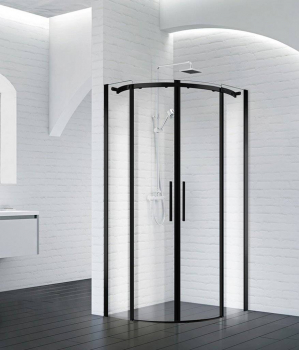 Душевой уголок BELBAGNO ACQUA-R-2-100-C-NERO. Фото