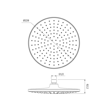 Душевая насадка верхняя круглая хром Optima Home IDDIS OPH22CRi64. Фото