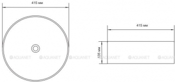 Раковина накладная AQUANET Moon-1 42х42 211284. Фото