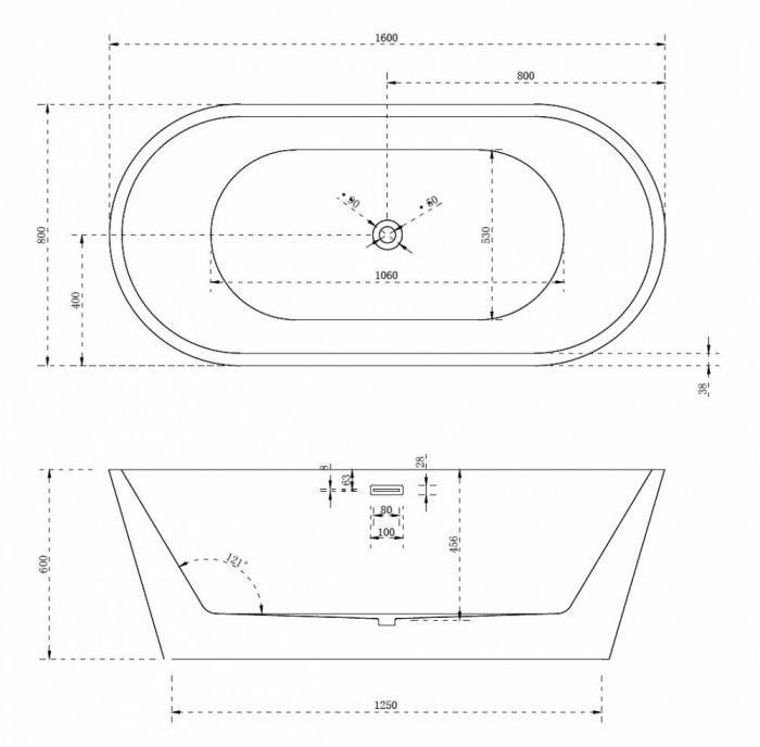 Акриловая отдельностоящая ванна ABBER AB9203. Фото