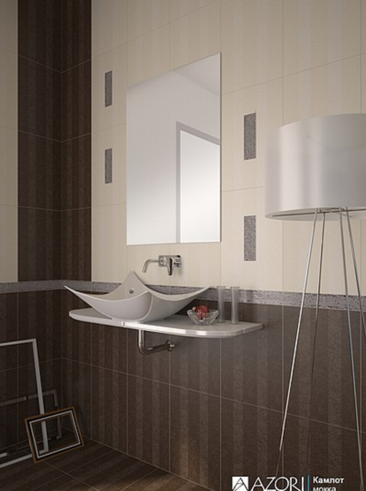 Azori 502541101 Плитка облицовочная Камлот 278х405 мокка. Фото