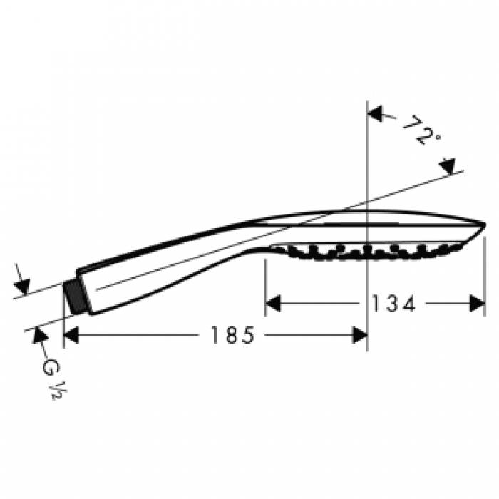 Душевая лейка HANSGROHE PuraVida 150 3 jet 28557400. Фото