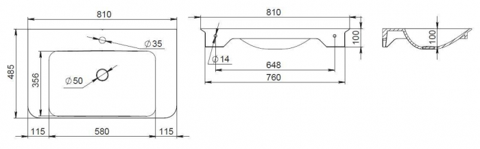 Раковина мебельная 80 см AM.PM Sensation M30WPC0801WG. Фото
