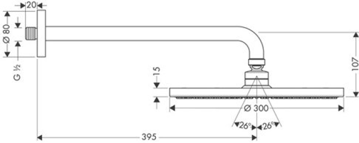 Верхний душ Hansgrohe Raindance S 300 Air 27493000. Фото