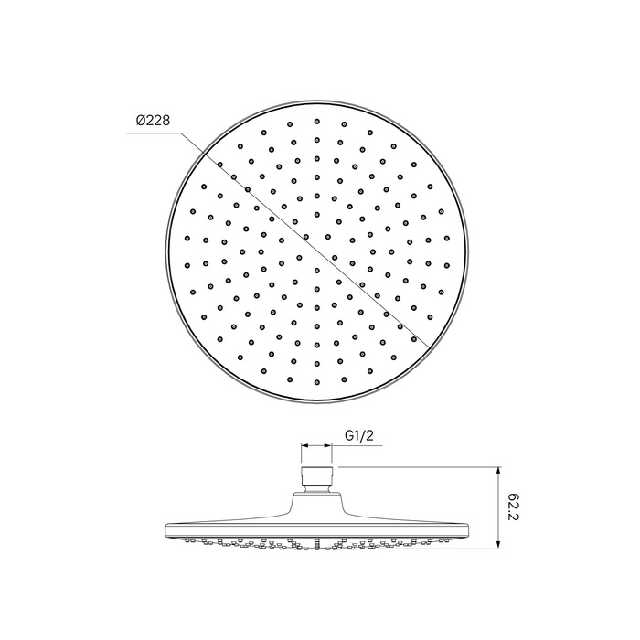 Душевая насадка верхняя круглая хром Optima Home IDDIS OPH22CRi64. Фото