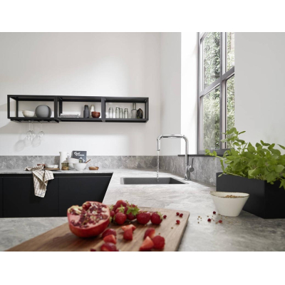 Кухонный смеситель однорычажный, U 220, 1jet Hansgrohe 72806000, хром. Фото
