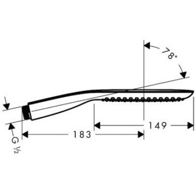 Ручной душ Hansgrohe PuraVida 120 baton 1jet белый/хром 28558400. Фото