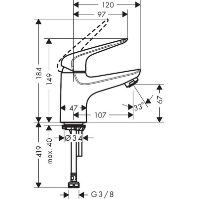 71050000 HANSGROHE  Novus кран для холодной воды 70 без донного клапана 71050000 HANSGROHE  Novus кран для холодной воды 70 без донного клапана. Фото