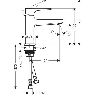 32500340 HANSGROHE  Metropol смеситель для раковины 100 шлиф.черный хром 32500340 HANSGROHE  Metropol смеситель для раковины 100 шлиф.черный хром. Фото
