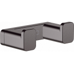 Двойной крючок AddStoris Hansgrohe 41755340, шлифованный черный хром Двойной крючок AddStoris Hansgrohe 41755340, шлифованный черный хром для ванной комнаты. Фото