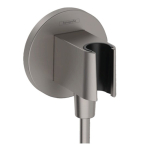 26888340 HANSGROHE Fixfit S шланговое подсоединение с держателем душа,черный хром 26888340 HANSGROHE Fixfit S шланговое подсоединение с держателем душа,черный хром. Фото